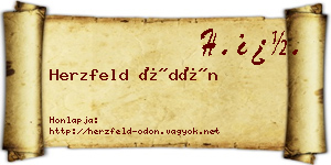 Herzfeld Ödön névjegykártya
